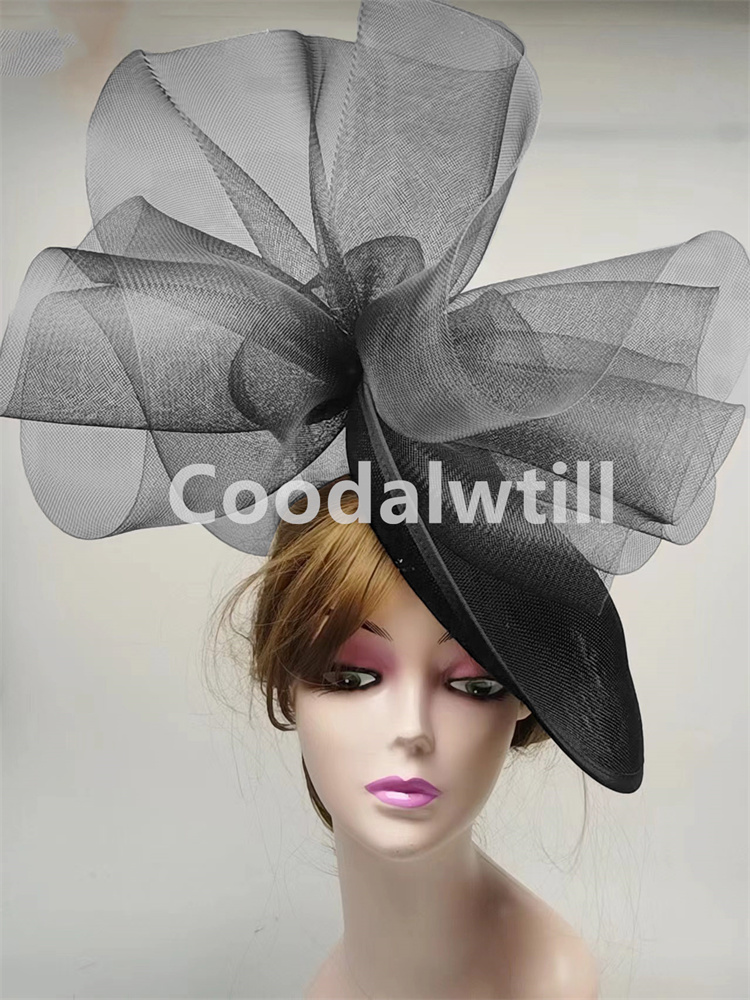 Women'S Fashion Kentucky Derby - ケンタッキーダービー-女性のための大きな髪の魅力的な帽子,ファッションメッシュの帽子,花嫁の結婚式の帽子,白いイベントの帽子,ロイヤルアスコット