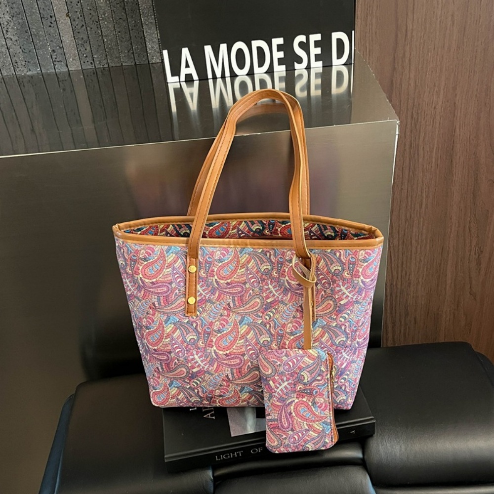 Coin Purse Women - 2 個女性大容量トートバッグ小銭入れセット韓国ファッション多用途脇の下ハンドバッグ仕事毎日の通勤用