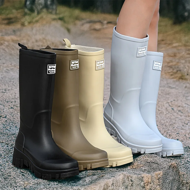 Women'S Fashion Rain Boots - ファッショナブルなレインブーツ女性用厚底多用途韓国語バージョン滑り止め耐摩耗性、カジュアル大人の屋外ゴム靴