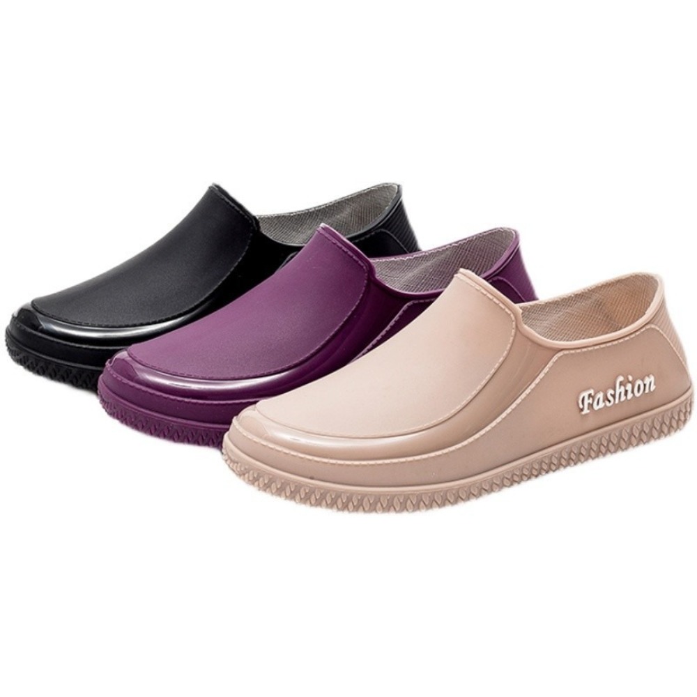 Women'S Fashion Rain Boots - ファッション防水女性用レインシューズロートップノンスリップ女性用シューズ平底レインブーツ女性用キッチン洗車作業用