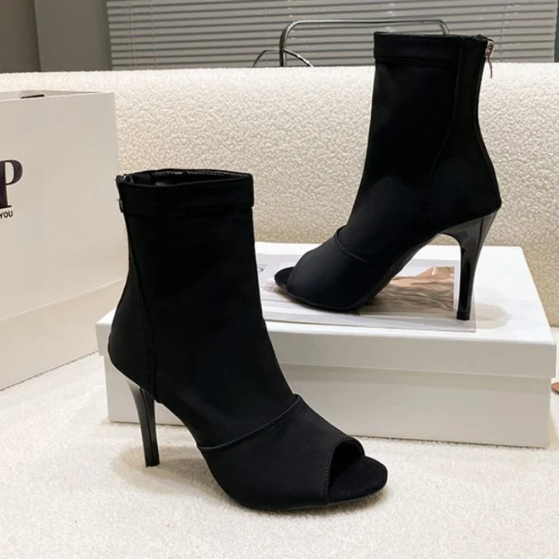 Women'S Fashion Socks - 2025女性社交ラテンダンスシューズ黒ソフト底バチャータサルサダンスサンダル薄いヒール靴下ブーツ