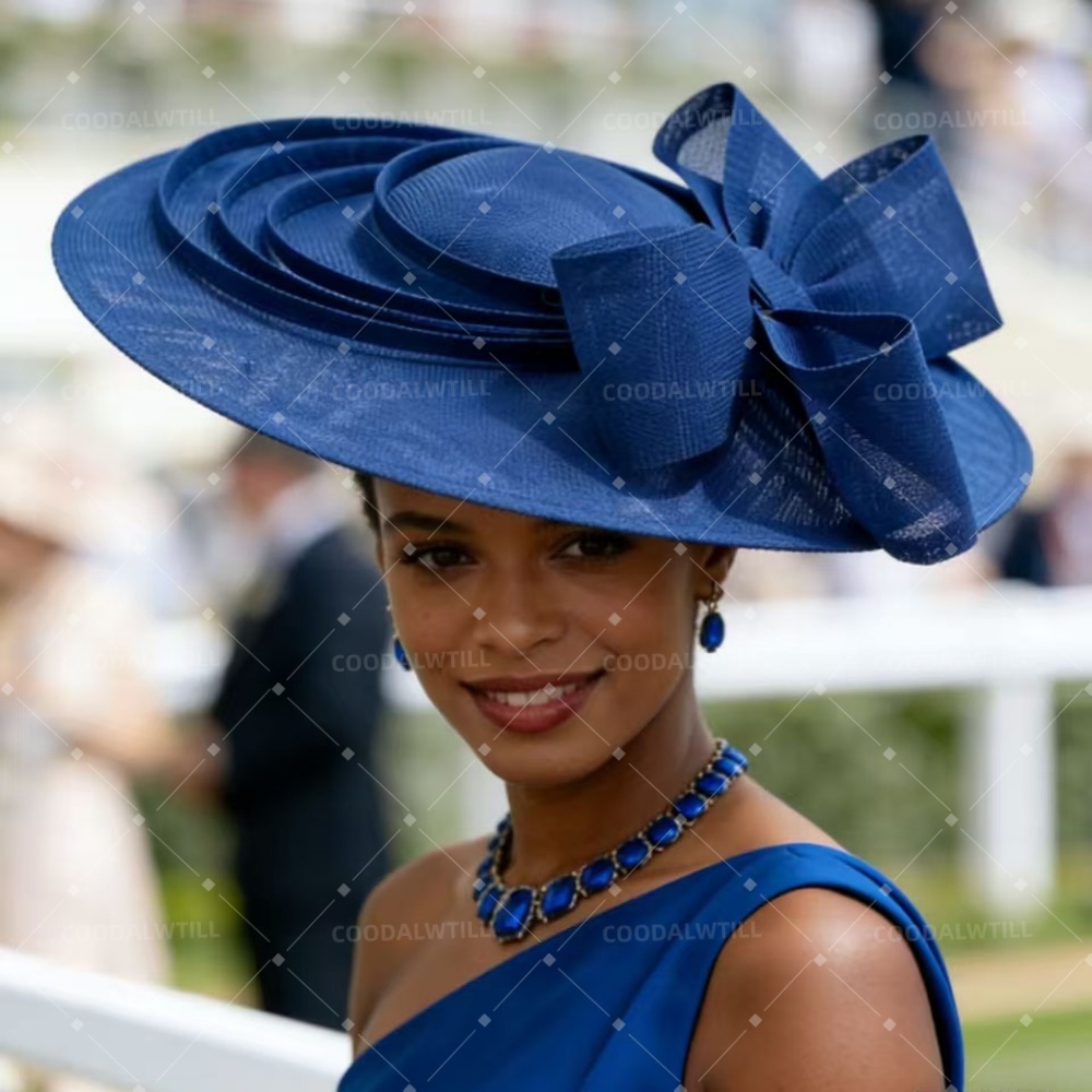 Women'S Fashion Kentucky Derby - 大きなファシネーターハット、ロイヤルアスコットボウヘッドピース、女性用、ケンタッキーダービー、女性用クリップヘアアクセサリー、レディースパーティーティー、帽子