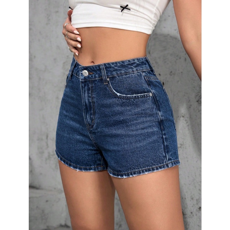 Denim Shorts Women - Y2k ショーツ デニムショーツ レディース リップド ライトウォッシュ