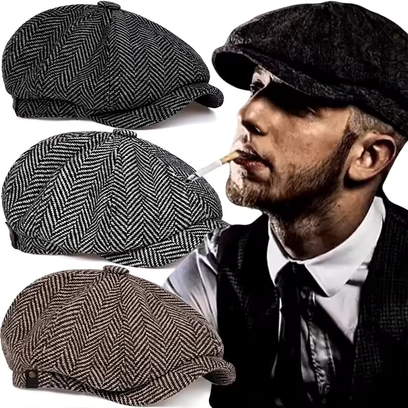 Women'S Fashion Peaky Blinders - ファッションツイードピーキーブラインダーズニュースボーイキャップメンズヘリンボーンフラットキャップ女性男性英国画家帽子ソフト春秋帽子