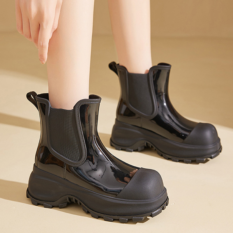 Women'S Fashion Rain Boots - ファッション女性レインブーツ防水チェルシーブーツ屋外ノンスリップ女性のワークブーツ高品質プラットフォーム EVA 靴