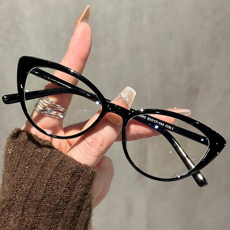 Women'S Fashion Reading Glasses - 小さなキャットアイ眼鏡女性ガールズファッション眼鏡フレーム抗青色光メガネフレーム眼鏡フラットレンズ付きオフィス用