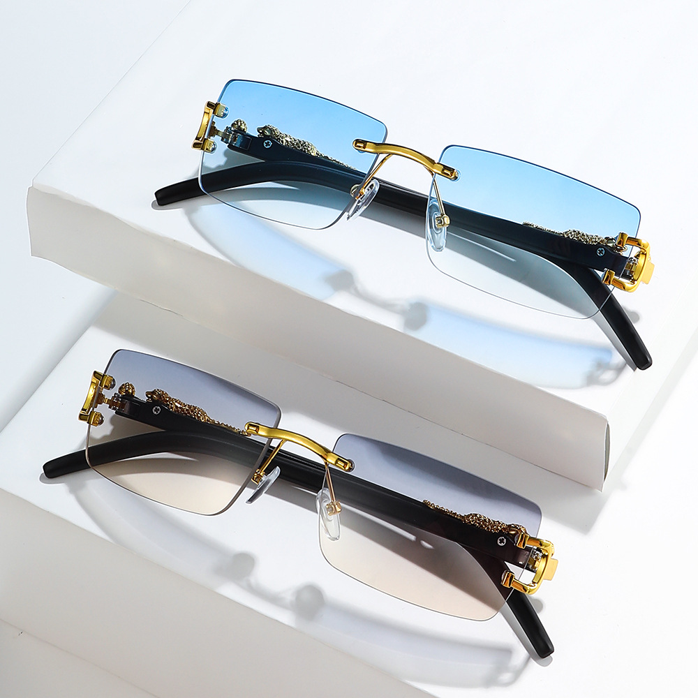 Women'S Fashion Reading Glasses - 1 個ファッションヴィンテージリムレスサングラス女性男性グラデーション長方形ブランドデザイナーサングラス