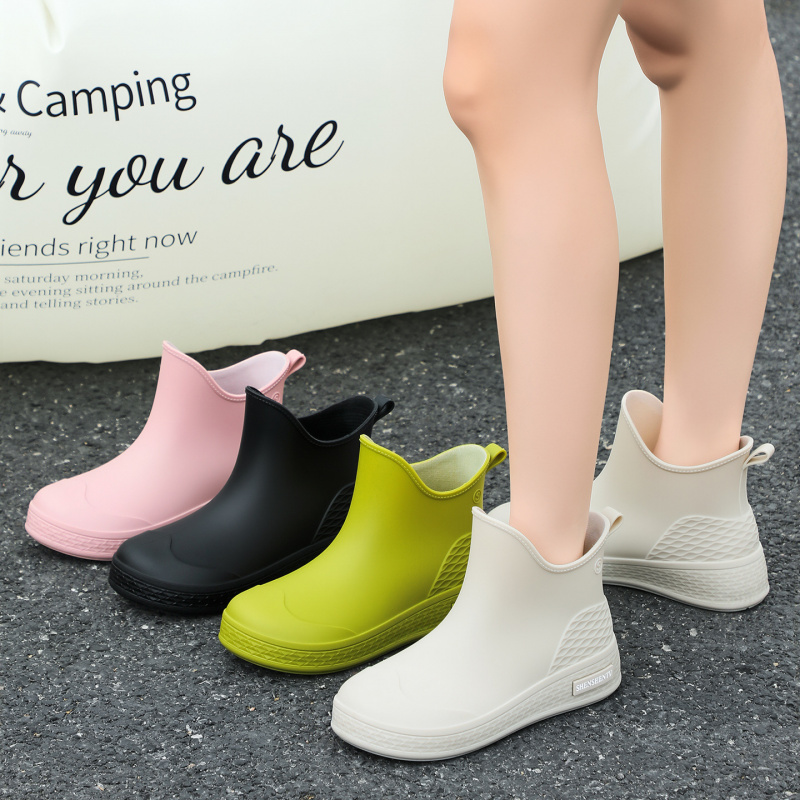 Women'S Fashion Rain Boots - 新しい防水釣り用レインブーツ女性夏軽量ノンスリップファッションレインブーツシンプルなソリッドスタイル屋外着用用