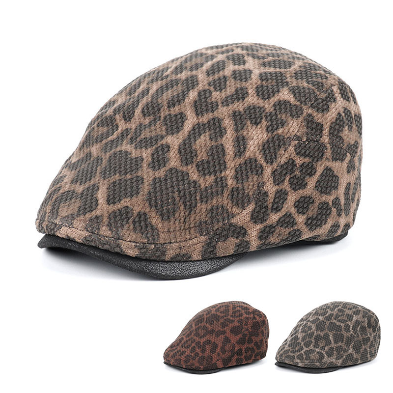 Women'S Fashion Peaky Blinders - 春ベレー帽女性用キャップ女性2026秋ピーキーブライダーヴィンテージレオパード柄女性用帽子ベレーファッションフランスニュースボーイフラットキャップ