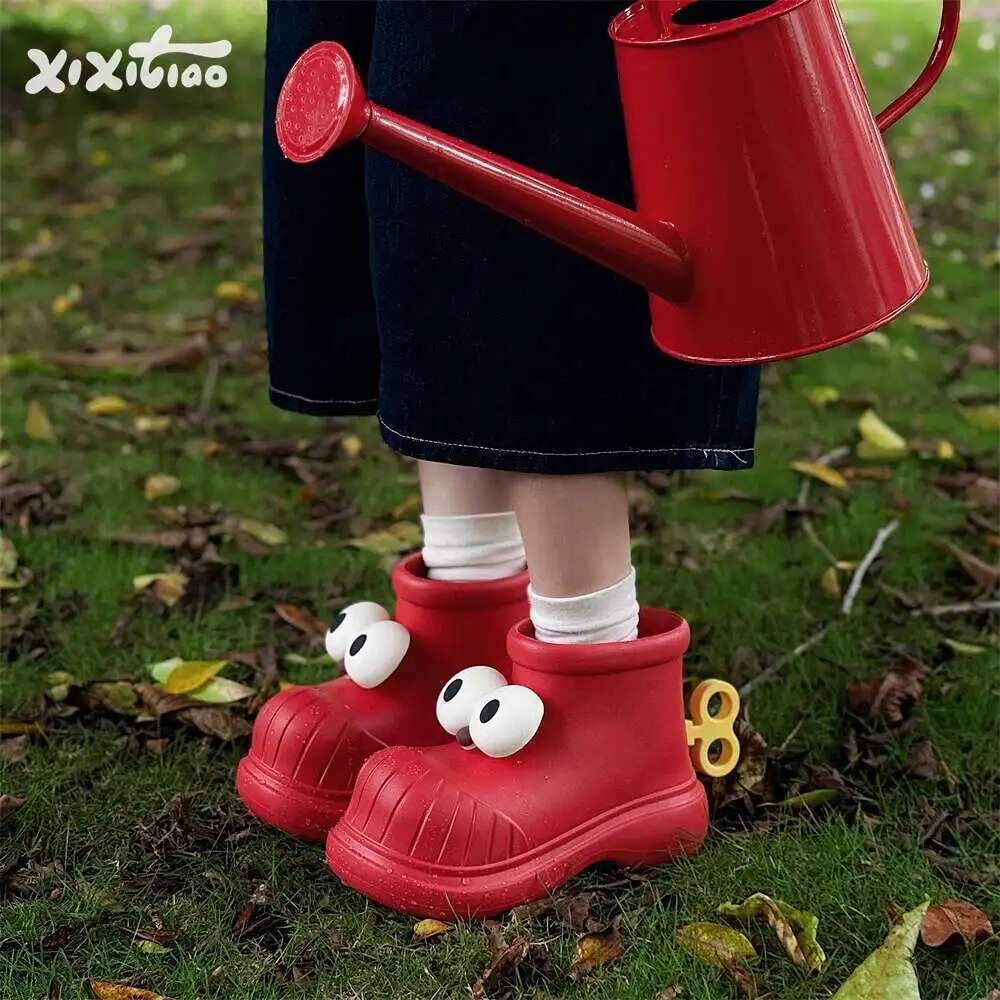 Women'S Fashion Rain Boots - レディース レインブーツ ラウンドトゥ ビッグアイ レインシューズ 女性用