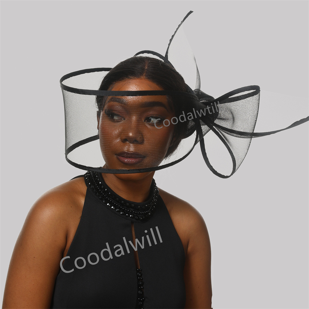 Women'S Fashion Kentucky Derby - 女性のためのエレガントな結婚披露宴の日よけ帽、女性のためのティーパーティーのキャップ、kentuckyのヘッドピース、ファッショナブルで驚きの価格の黒と白