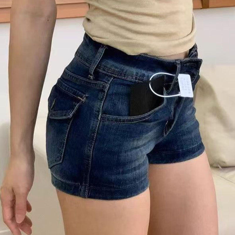 レディース ディープブルー レトロ Y2K ジーンズショーツ - Denim Shorts Women のレビューと価格