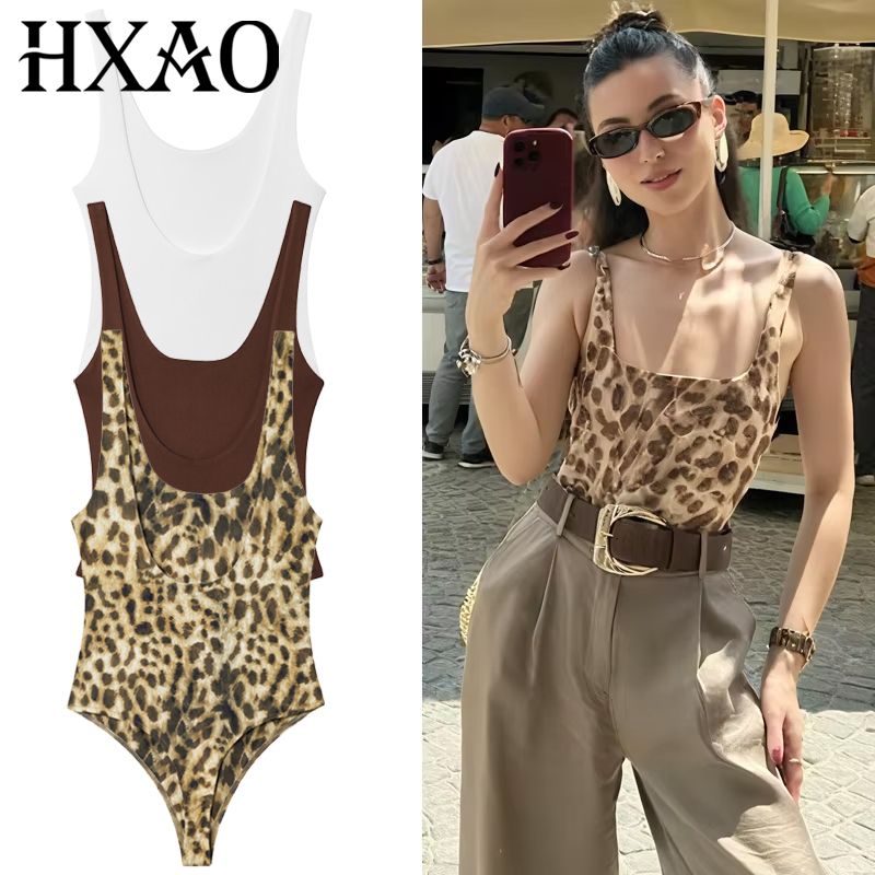 HXAO ヒョウスリップボディスーツ女性夏 2025 セクシ - Corset Top Boned のレビューと価格