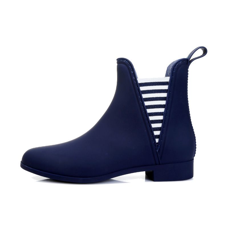 新しいストライプレインブーツ女性のための春ローヒール防水靴レ - Women'S Fashion Rain Boots のレビューと価格