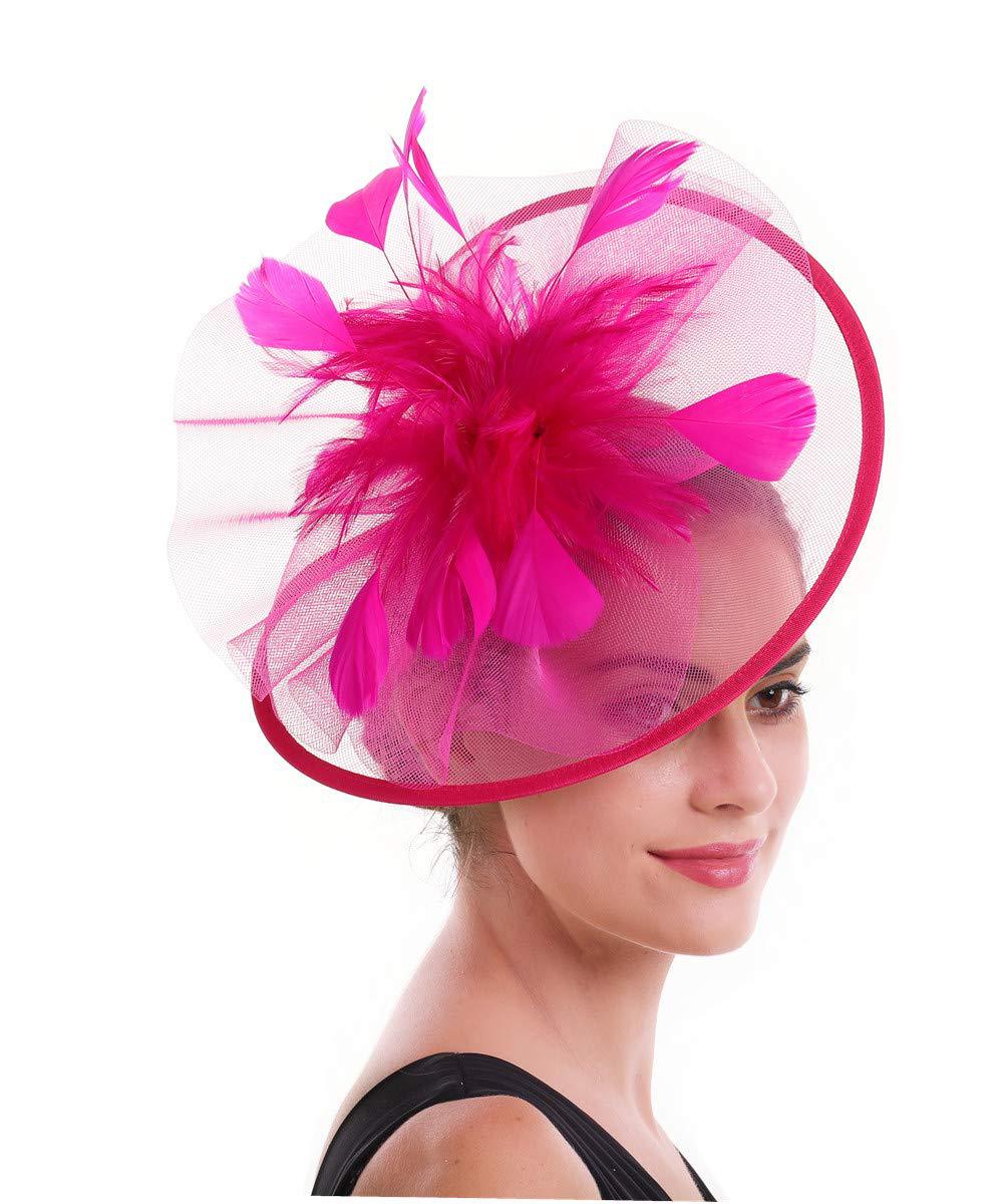 女性、メッシュのヘッドピース、トップフラワー、カクテルパーテ - Women'S Fashion Kentucky Derby のレビューと価格