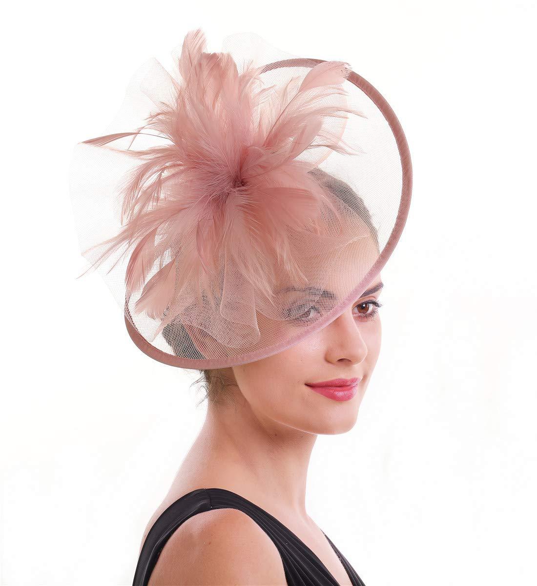 女性、メッシュのヘッドピース、トップフラワー、カクテルパーテ - Women'S Fashion Kentucky Derby のレビューと価格