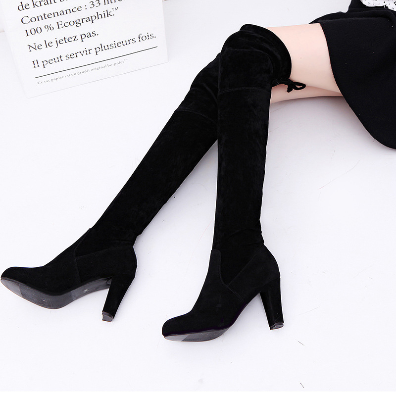 レディースストレッチニーハイブーツ、スリッポンプラットフォー - Women'S Fashion Socks のレビューと価格