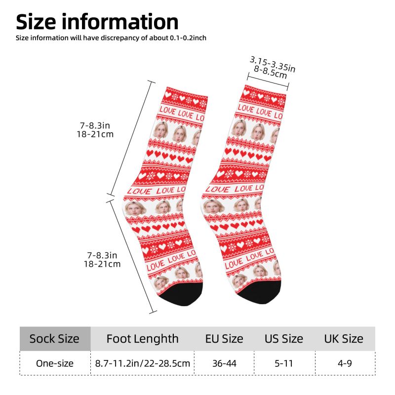 クリスマスパーソナライズされたカスタム顔写真ドレスソックスメ - Women'S Fashion Socks のレビューと価格