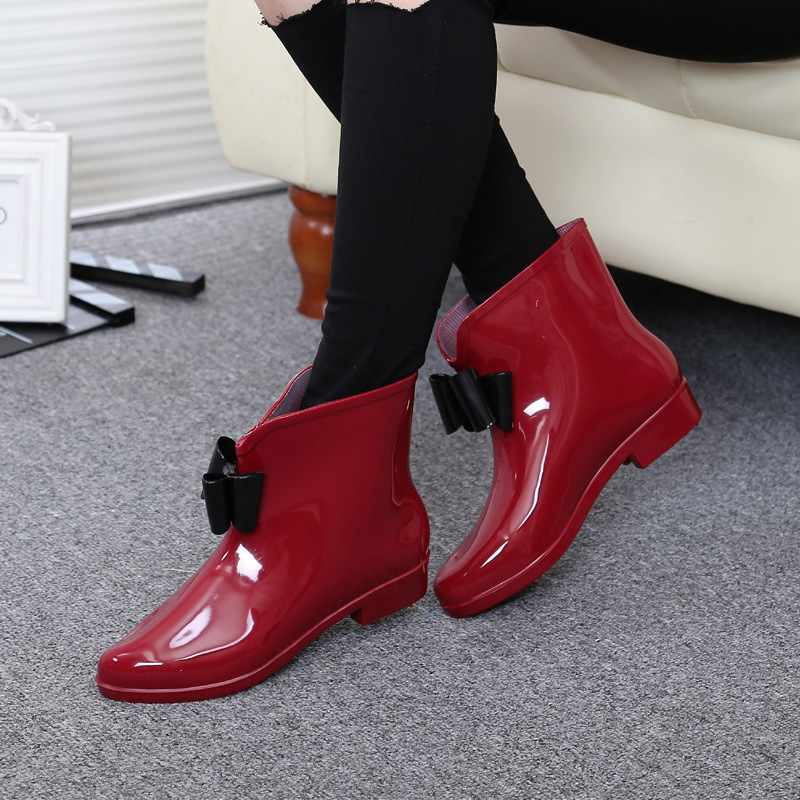 女性用蝶ネクタイ付きブーツ,足首までの長さのレインボーブーツ - Women'S Fashion Rain Boots のレビューと価格