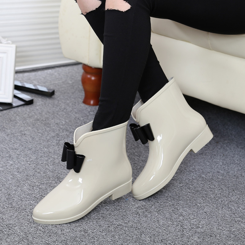 女性用蝶ネクタイ付きブーツ,足首までの長さのレインボーブーツ - Women'S Fashion Rain Boots のレビューと価格