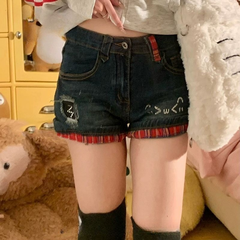 アメリカンヴィンテージショートジーンズ女性カジュアルローウエ - Denim Shorts Women のレビューと価格