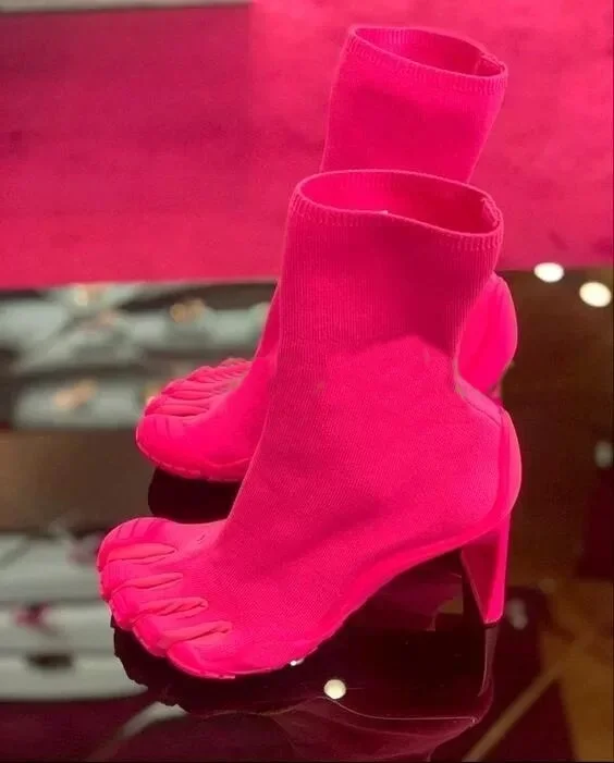 五本指トゥファッションノベルティレディースブーツ ブラック/ - Women'S Fashion Socks のレビューと価格