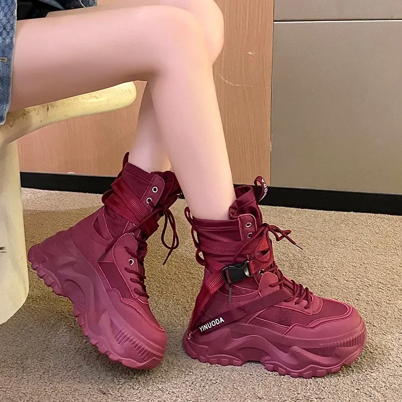 ファッション女性用チャンキープラットフォームバイクブーツ、ホ - Women'S Fashion Socks のレビューと価格