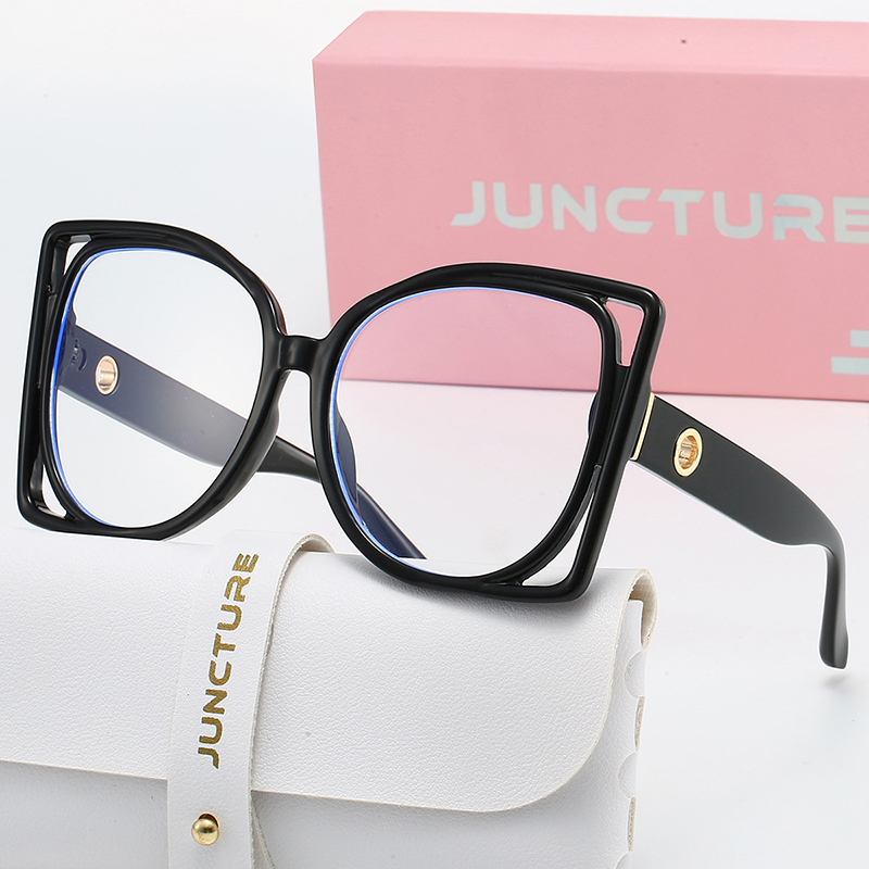 JUNCTURE 抗青色光メガネファッションスクエア透明レン - Women'S Fashion Reading Glasses のレビューと価格