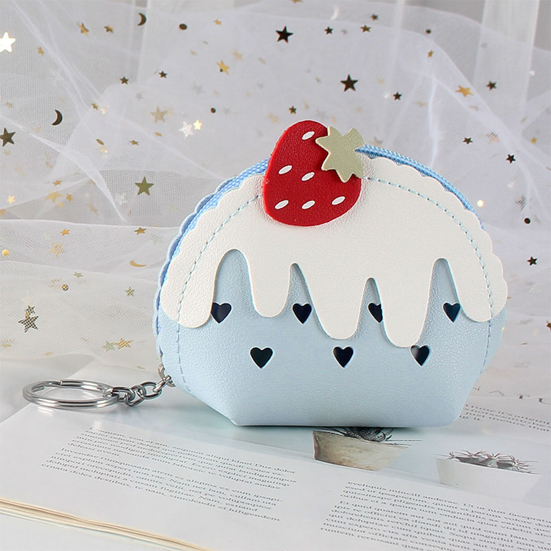 かわいいイチゴアイスクリーム柄ミニコインケース、小銭入れ、レ - Coin Purse Women のレビューと価格