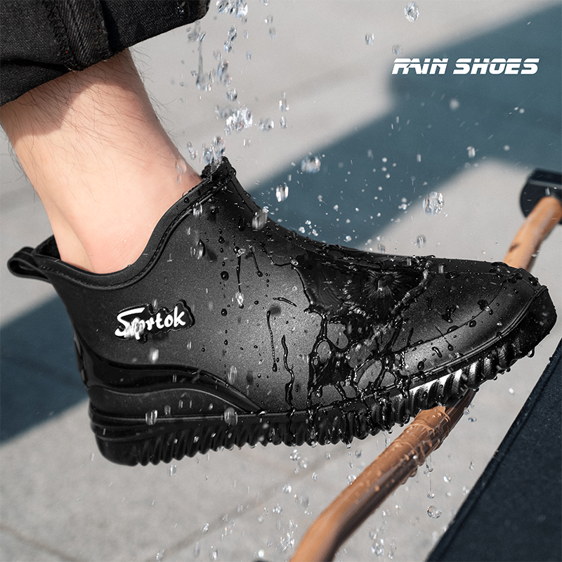 男性と女性のためのアンクルレインブーツ,滑り止め,耐久性のあ - Women'S Fashion Rain Boots のレビューと価格