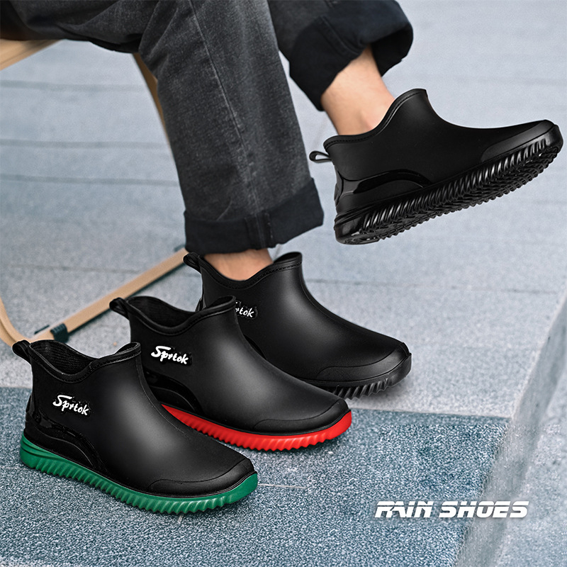 男性と女性のためのアンクルレインブーツ,滑り止め,耐久性のあ - Women'S Fashion Rain Boots のレビューと価格