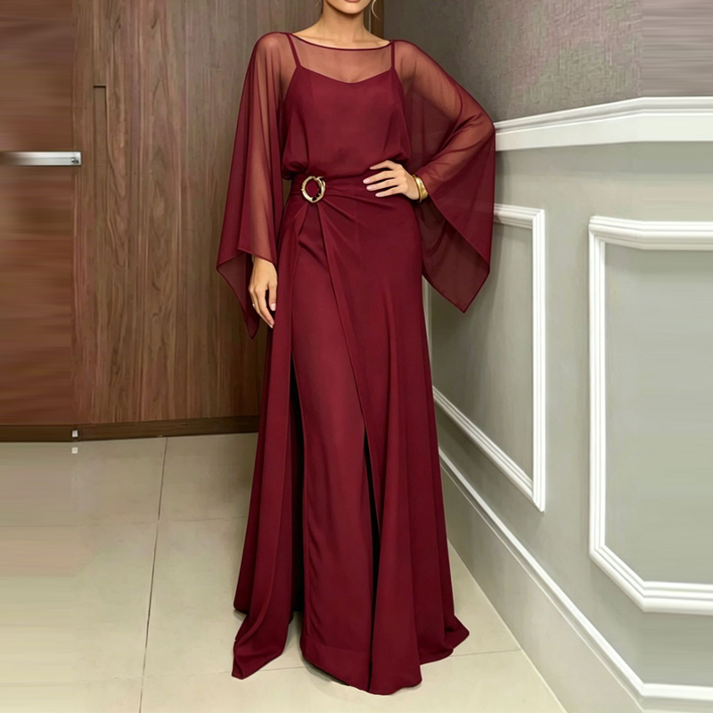 エレガントなOネックカバーアッププレイスーツ、オフショルダー - Women'S Fashion Vintage Off Shoulder Long Sleeve Jumpsuit のレビューと価格