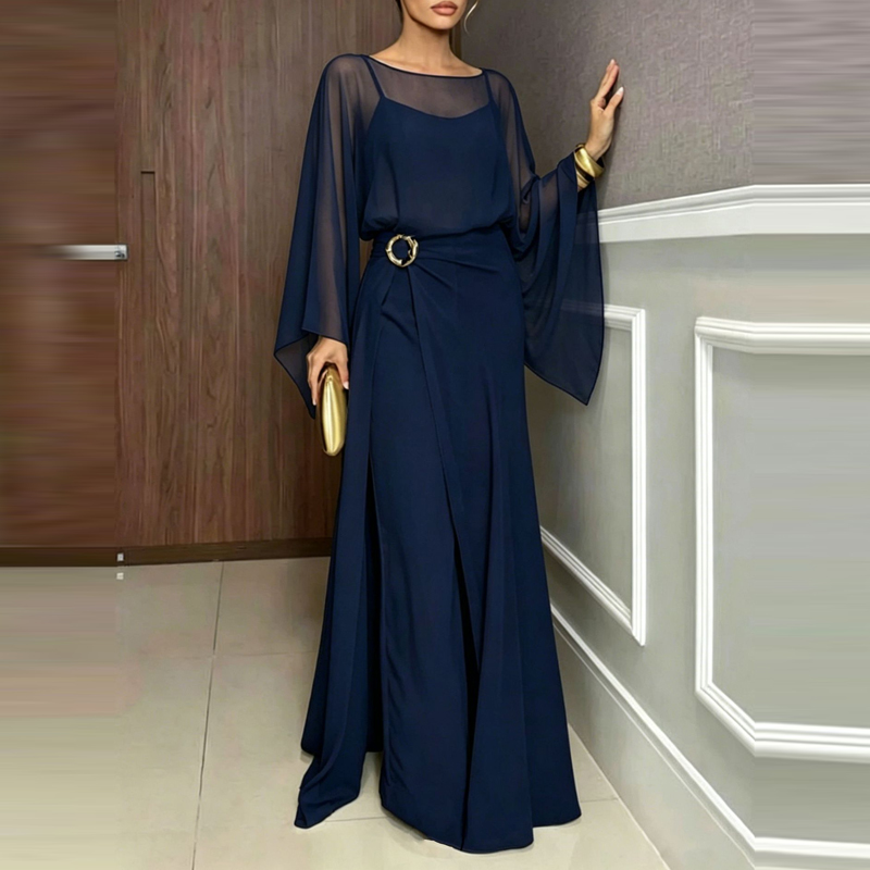 エレガントなOネックカバーアッププレイスーツ、オフショルダー - Women'S Fashion Vintage Off Shoulder Long Sleeve Jumpsuit のレビューと価格