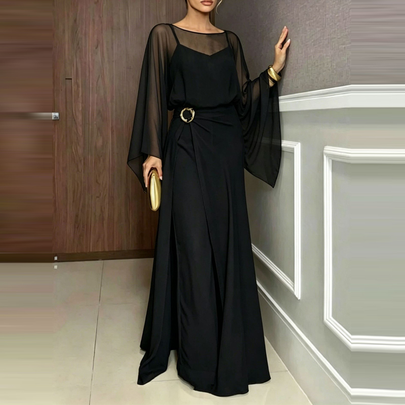 エレガントなOネックカバーアッププレイスーツ、オフショルダー - Women'S Fashion Vintage Off Shoulder Long Sleeve Jumpsuit のレビューと価格