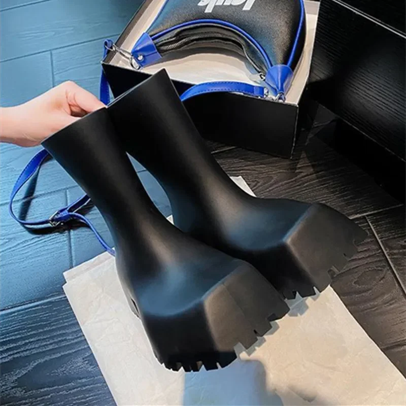 高品質ソフトレザー PU アンクルブーツ女性ファッション防水 - Women'S Fashion Rain Boots のレビューと価格