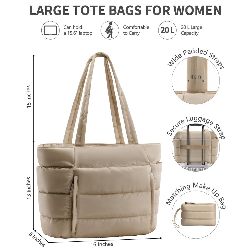 大容量パファートートバッグ 女性用 多ポケット コインケース - Coin Purse Women のレビューと価格