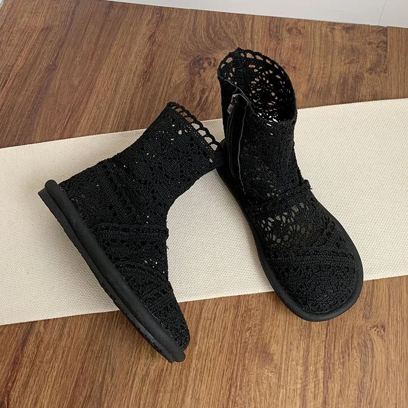2026 夏ブーツ通気性メッシュ夏の女性のフラット手作り婦人 - Women'S Fashion Socks のレビューと価格