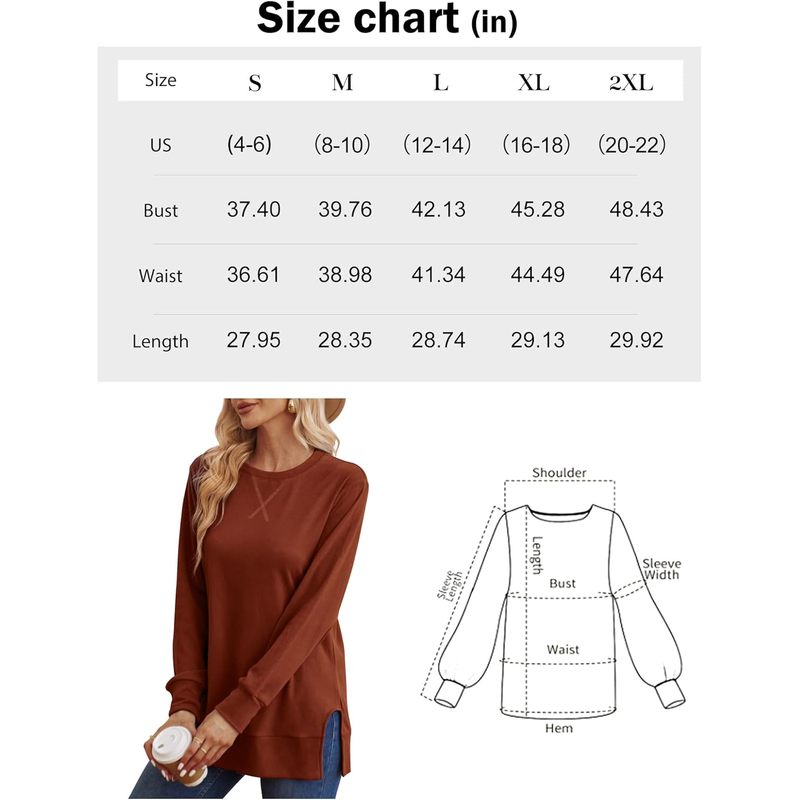 レディーススウェットシャツ サイドスリット 秋ファッション  - Women Fashion Open Now のレビューと価格