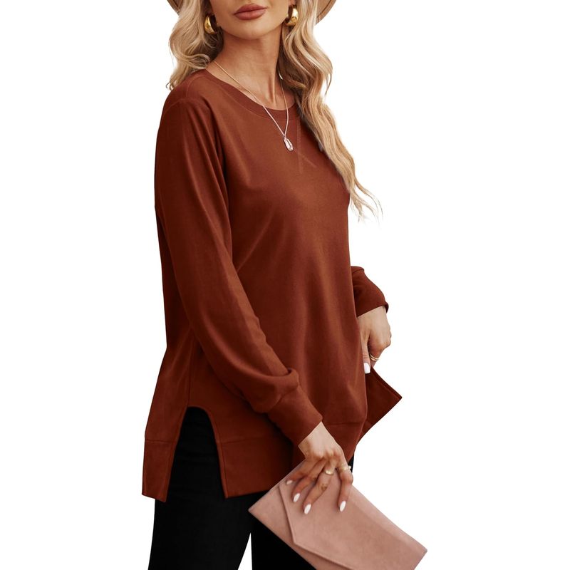 レディーススウェットシャツ サイドスリット 秋ファッション  - Women Fashion Open Now のレビューと価格