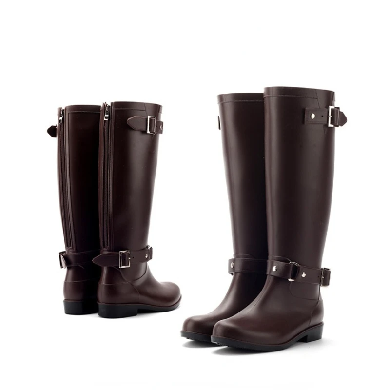 女性用ゴム長靴防水作業ファッションバックジッパーラウンドトゥ - Women'S Fashion Rain Boots のレビューと価格