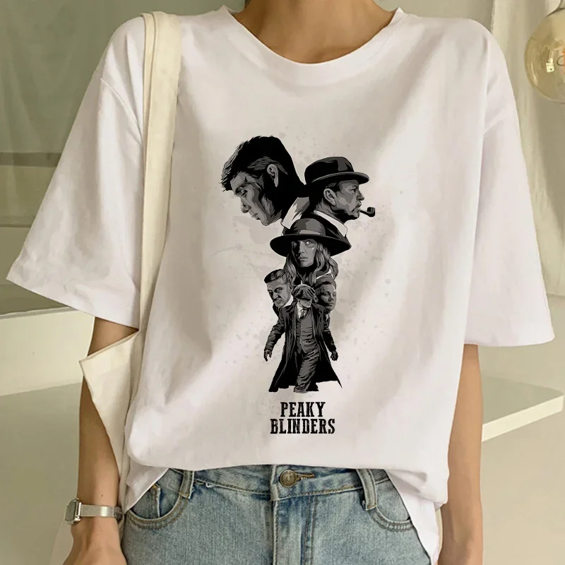 女性用半袖Tシャツ,ユーモラス,モダン,原宿,ピーキーブライ - Women'S Fashion Peaky Blinders のレビューと価格