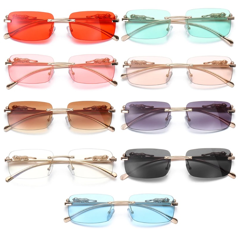 リムレススクエアサングラス女性男性高級ブランドデザイナー人気 - Women'S Fashion Reading Glasses のレビューと価格