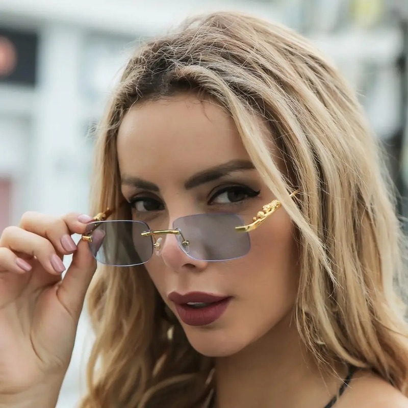 リムレススクエアサングラス女性男性高級ブランドデザイナー人気 - Women'S Fashion Reading Glasses のレビューと価格