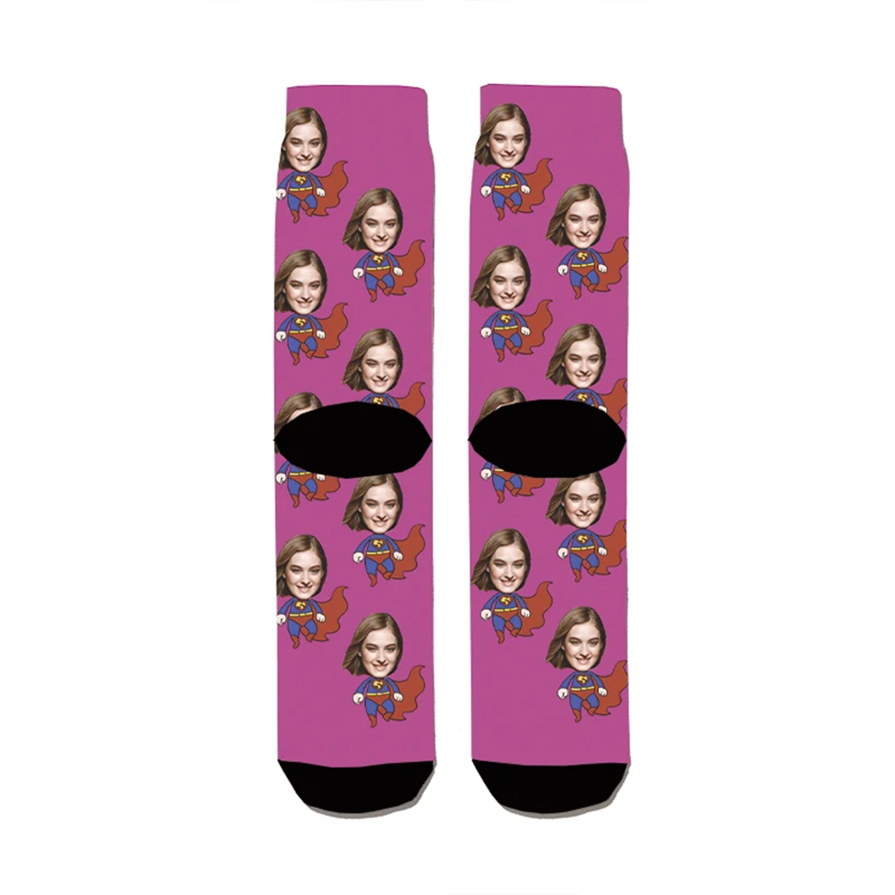 顔のデザインがカスタムできるプライベートカスタム漫画ソックス - Women'S Fashion Socks のレビューと価格